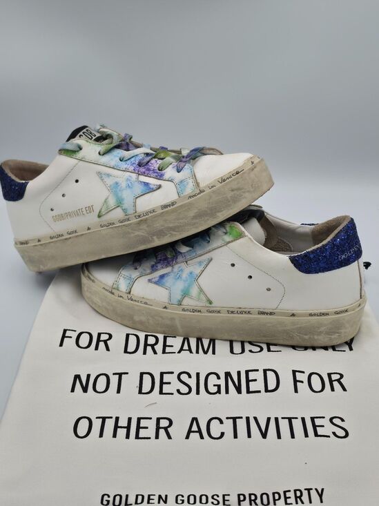 Golden Goose Shoes - Golden Goose Hi Star Private Edit EU 36 US 6 Blue Glitter Leather Sneakers